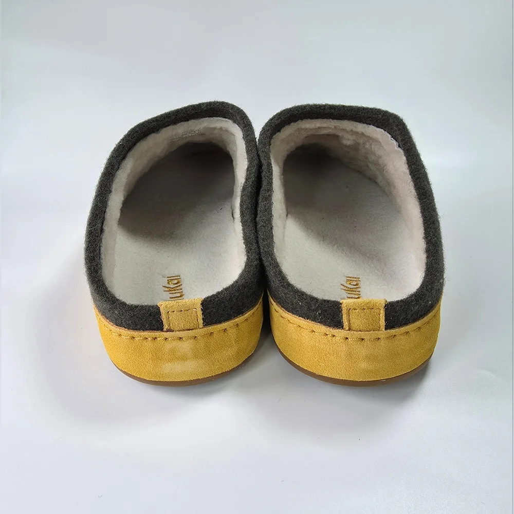 New Olukai Hamani Hulu Men's Wool Mule Slipper in Dusty Olive / Mustard Size 11
